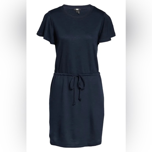 NWOT Paige Brielle Navy Drawstring Waist T-Shirt Dress Size X-Large - Picture 5 of 14